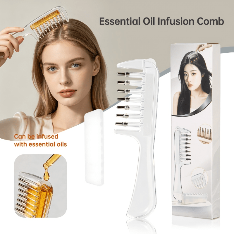 Hair Care Products - 투명 에센셜 오일 주입 헤어 빗