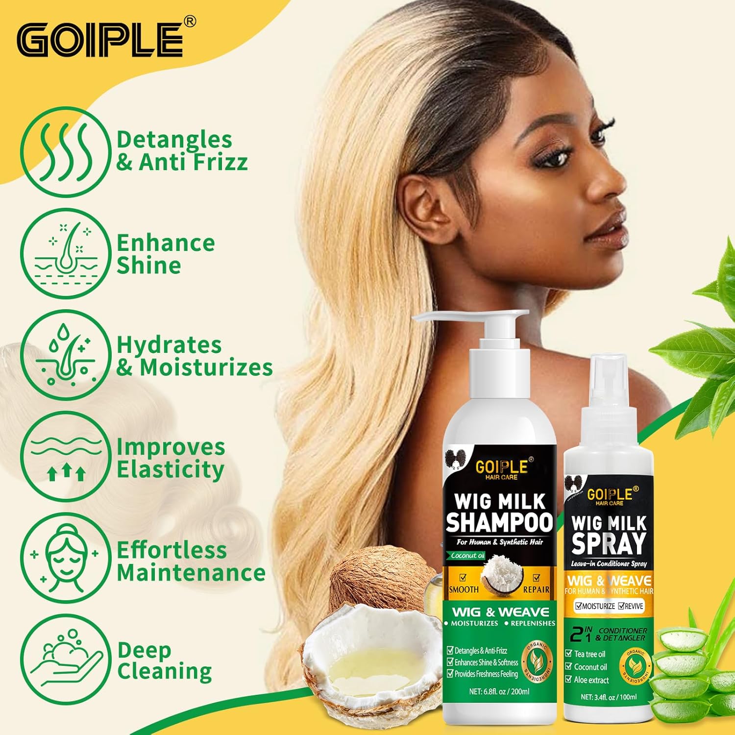 GOIPLE 3 in 1 가발 관리 키트 (샴푸, 컨디 - Hair Care Products 리뷰 및 가격
